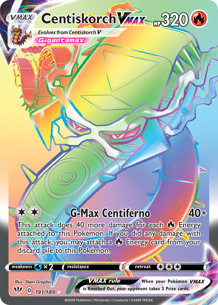 Centiskorch VMAX (191/189) [Sword & Shield: Darkness Ablaze] | Jomio and Rueliete's Cards and Comics