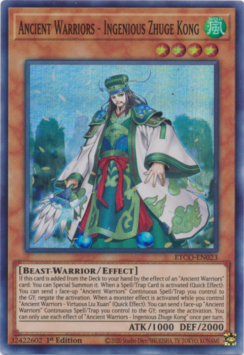 Ancient Warriors - Ingenious Zhuge Kong [ETCO-EN023] Super Rare | Jomio and Rueliete's Cards and Comics