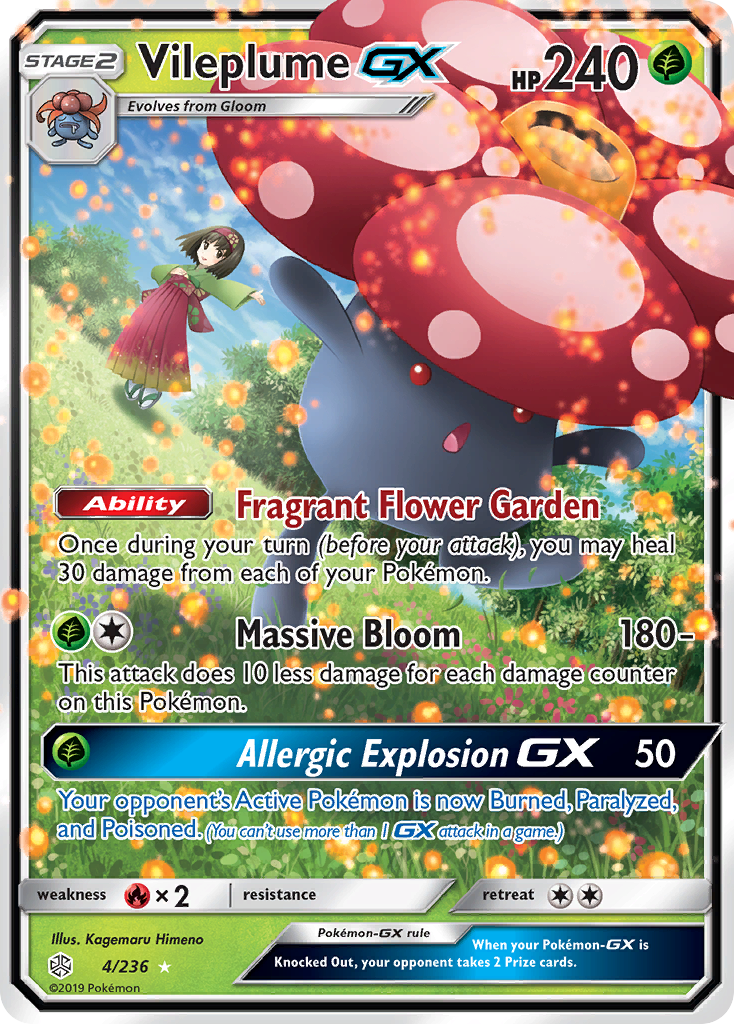Vileplume GX (4/236) [Sun & Moon: Cosmic Eclipse] | Jomio and Rueliete's Cards and Comics